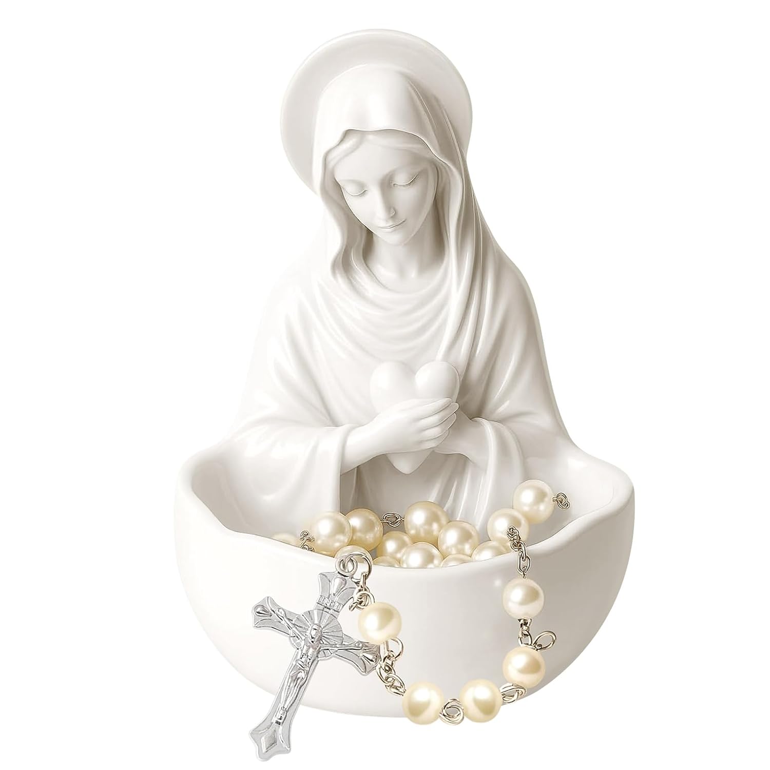 Our Lady of Grace Statue Virgin Mary Keepsake Rosary Holder