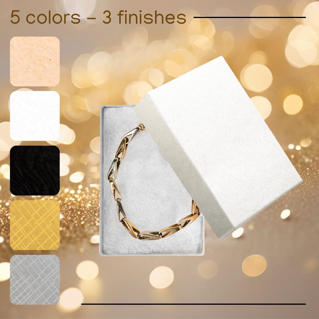Jewelry Gift Boxes 6 Pack 3.1x2.25x1 inch Cardboard Jewelry Box, Cotton Filled Small Jewelry Gifts Boxes With Lids | For Earring, Bracelet, Necklace, Rings, Gift Boxes For Presents White