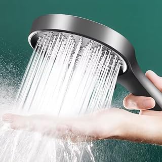 LIMOS High Pressure Shower Head with 4 Modes – Turbocharged Handheld Showerhead with Large 15cm Panel