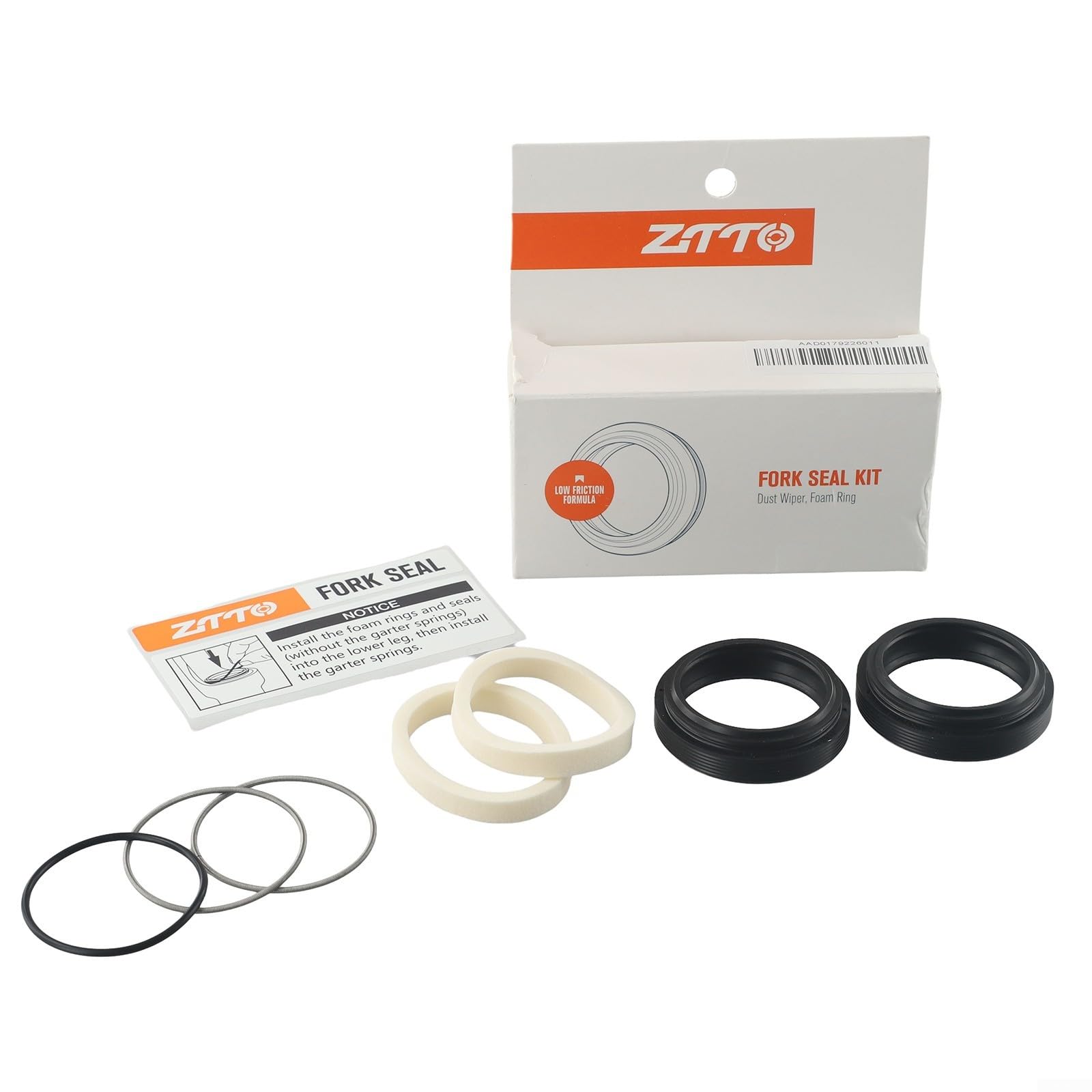 Front Fork Oil Seal Kit for Bicycle Suspension – Rubber + Aluminum Alloy + Sponge, 30–40mm Stanchion Diameter Compatible with FOX, & Forks(32x44.7mm)