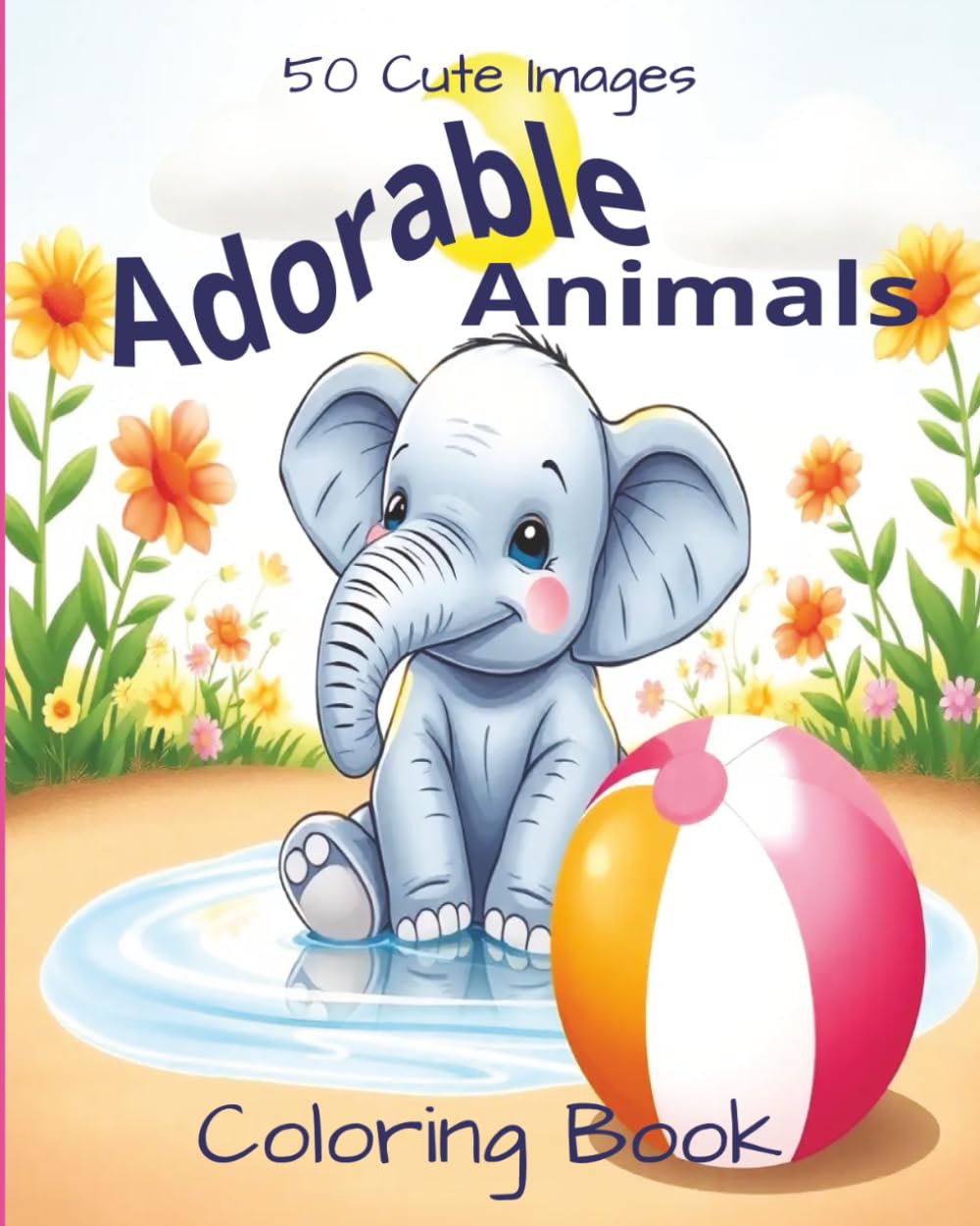 Adorable Animals Coloring Book - Black Backed Pages