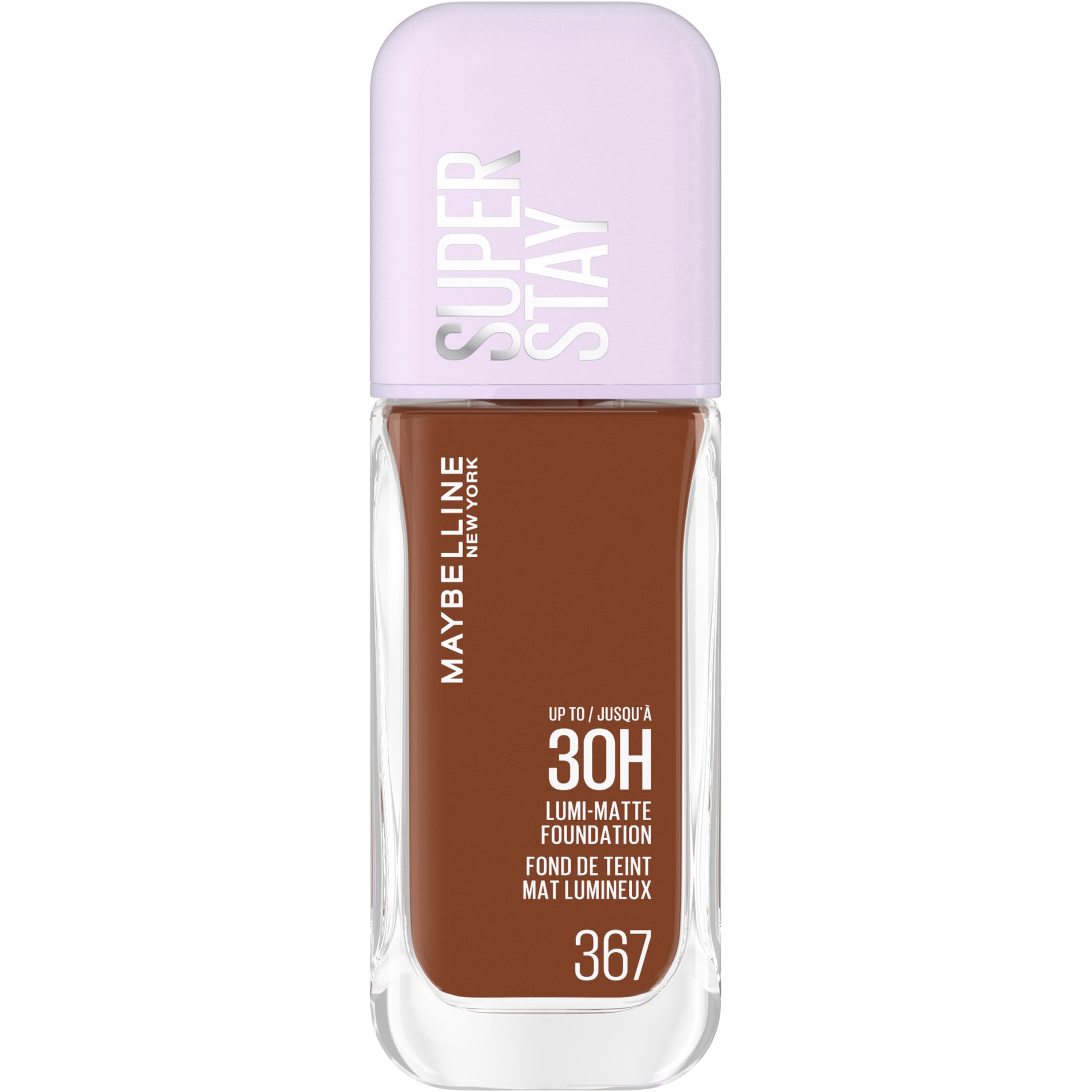 MaybellineNew York Super Stay up to 30HR Lumi-Matte Foundation, Medium-Full Coverage, Vegan Formula*, Amino Acids, Niacinamide, Vitamin E, All Day Wear - Shade: 367