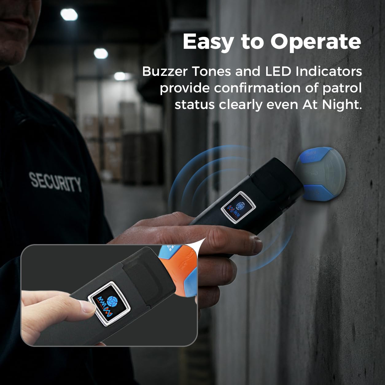 JWM RFID Guard Patrol System - Varita de seguridad con pantalla LCD | Software de gestión multilingüe gratuito, para industria, hospital, almacén, hotel y logística
