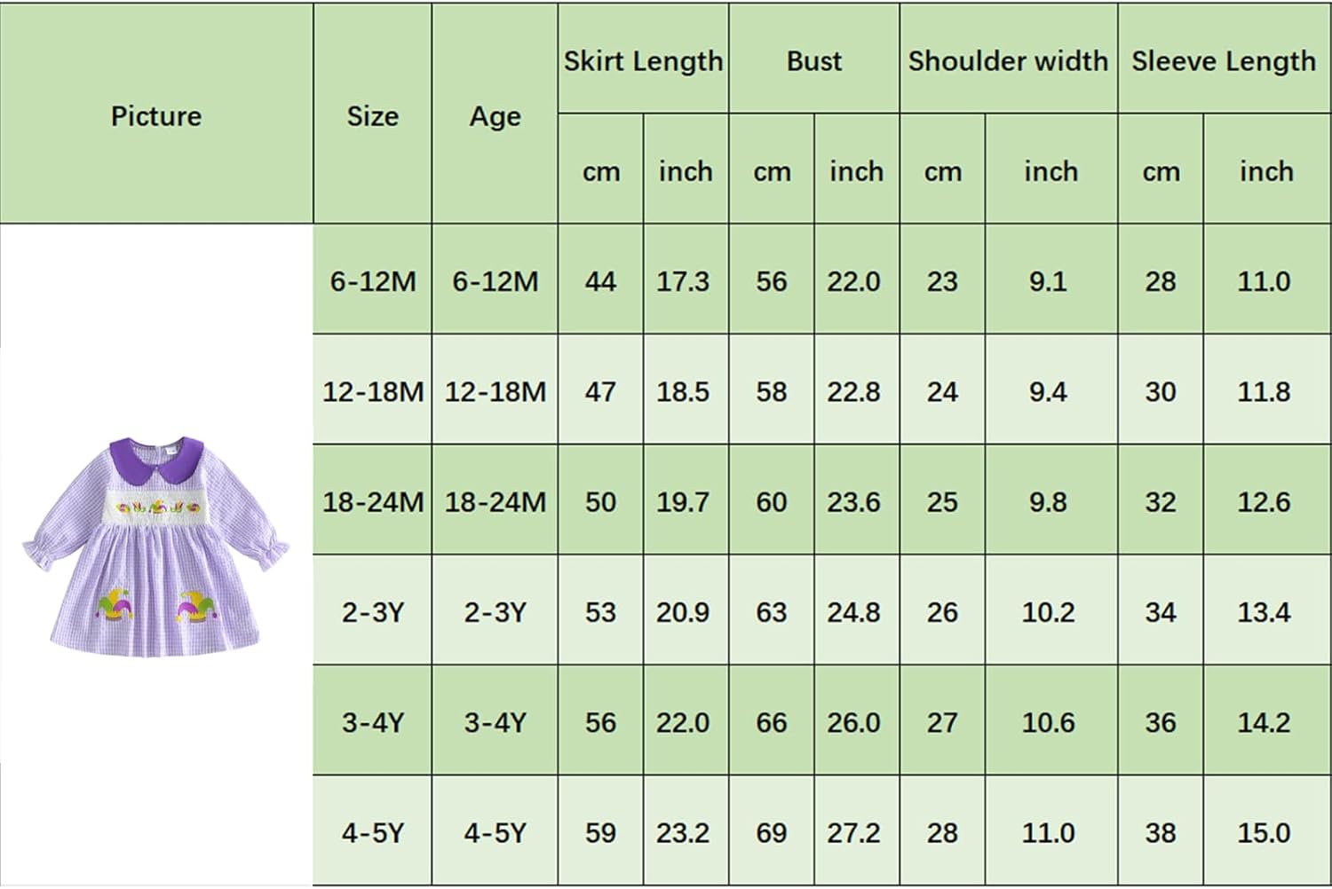 Kayotuas Toddler Girl Mardi Gras Outfit Ruffle Long Sleeve Doll Collar Dress Green Pruple Gold Striped Carnival Party Dresses - Image 6