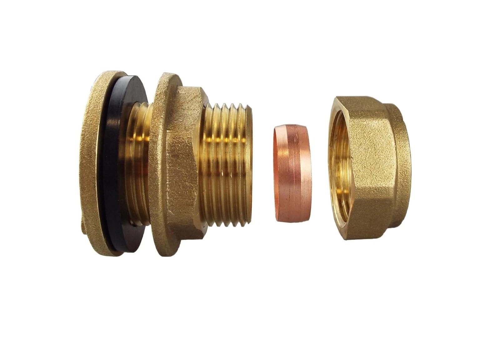 Soladirect Universal Water Butt Connector Adapter - Brass Compression Straight Tank Adaptor 22 Mm - For Water Tanks, Barrels, Rainwater Harvesting - Leak Proof Garden Hose Fitting