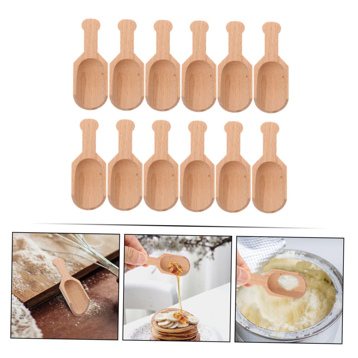 Amosfun 48 Piezas Cuchara De Madera De Haya Pequeñas Cucharas De Sal Mini Cucharadas Cucharaditas Duraderas Pequeño Para Tarro Minicuchara De Hielo Cucharas De Té Multiusos Mini Primicia