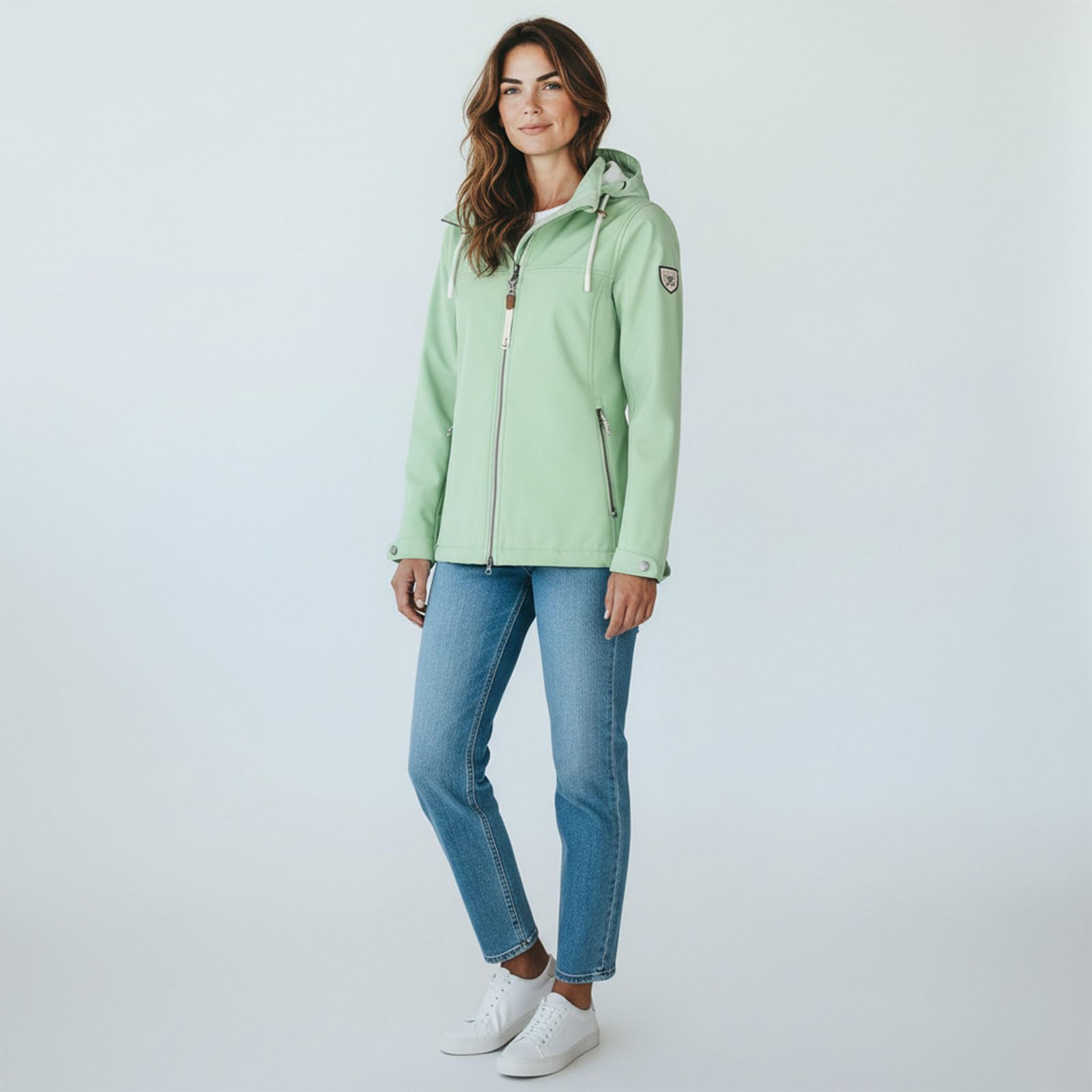 Dry Fashion Damen Softshelljacke Baltrum - Melierte Jacke mit Fleece-Innenfutter
