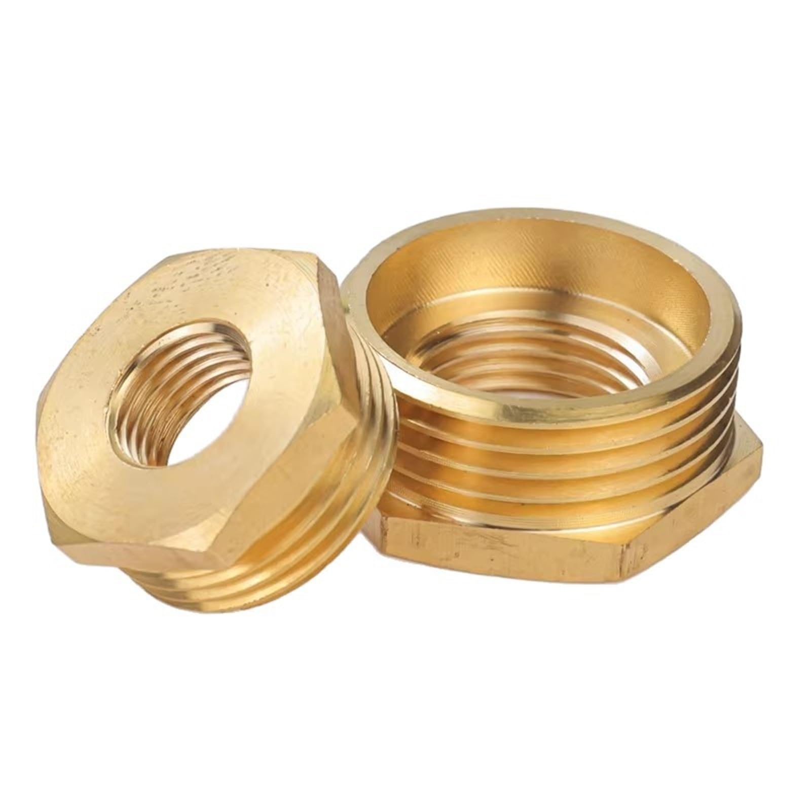 Brass Male to Female Thread Reducer Bushing, Plumbing Pipe Adapter for Pressure Gauge and Pipe Fittings, Solid Brass Reducing Connector(1/2" to 1/4")