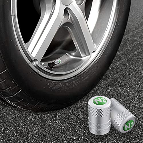 Image of CKAuto Tire Valve Stem Caps, Anodized Aluminum Tire Valve Cap Set, Corrosion Resistant, Universal Stem Covers for Cars Trucks Motorcycles SUVs and Bikes (Sliver-N2)