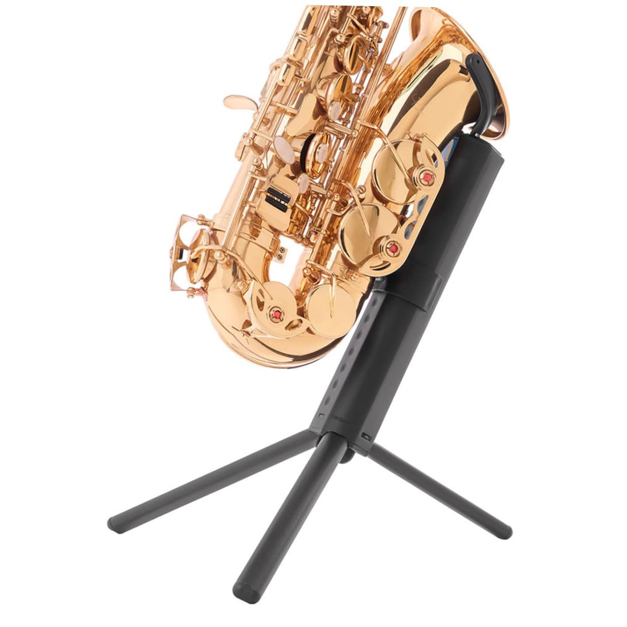Rutschfester Tenorsaxophonständer, Faltbar, Tragbar, Stabil für Saxophon | Schwarz, Kunststoff und Metall, Leichtes Design, Aufbewahrung und Präsentation, Kompaktes Zubehör für Saxophon