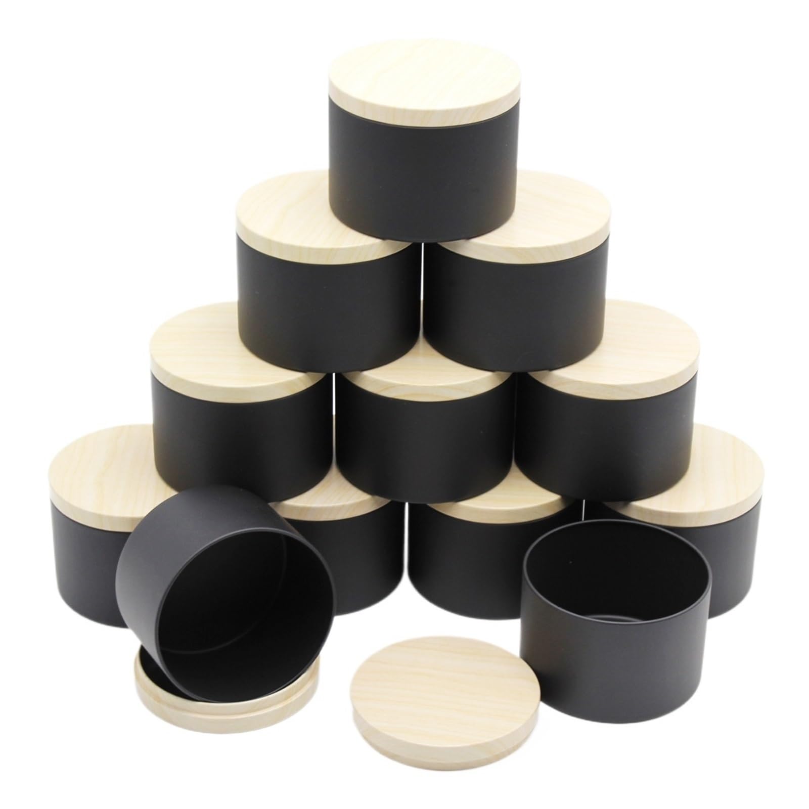 Candle Tins, Candle Jars Candle Tins 12pcs 8oz Containers For Making Candles Bulk Jars DIY Multicolor(12pcs-8oz-black 01)