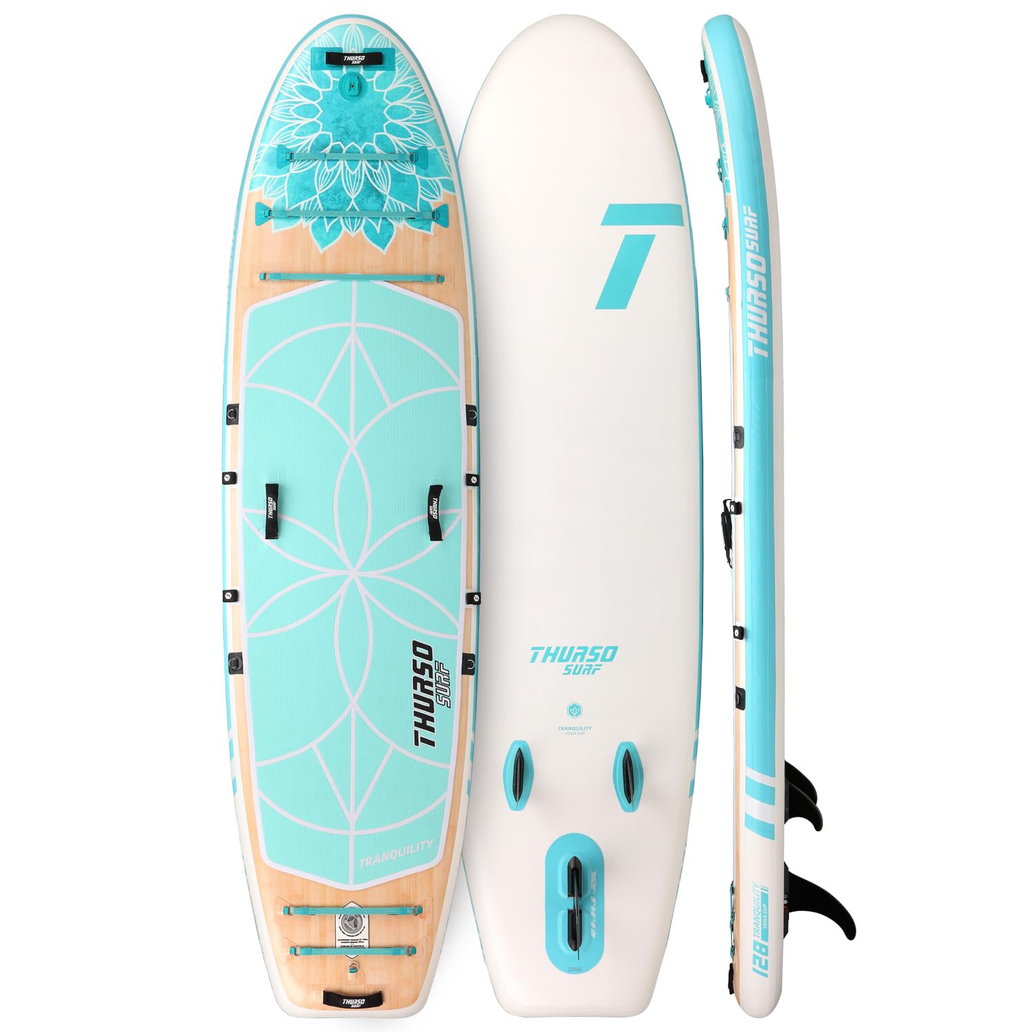 THURSO SURF Tranquility 10 ft 8 Yoga Paddle Board Inflatable Stand Up Paddleboard Yoga/Pilates/Fitness SUP Board | Woven Drop-Stitch | Fusion PVC | Welded Rail | Lightweight & Rigid