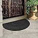 Mibao Half Round Doormat, 24 x 36 Non Slip Durable Welcome Door Mats, Boots Scraper Mats Indoor Outdoor Rug, Low-Profile Semicircle Door Mats for Entry, Garage, Patio, Heavy Duty, Easy Clean, Black