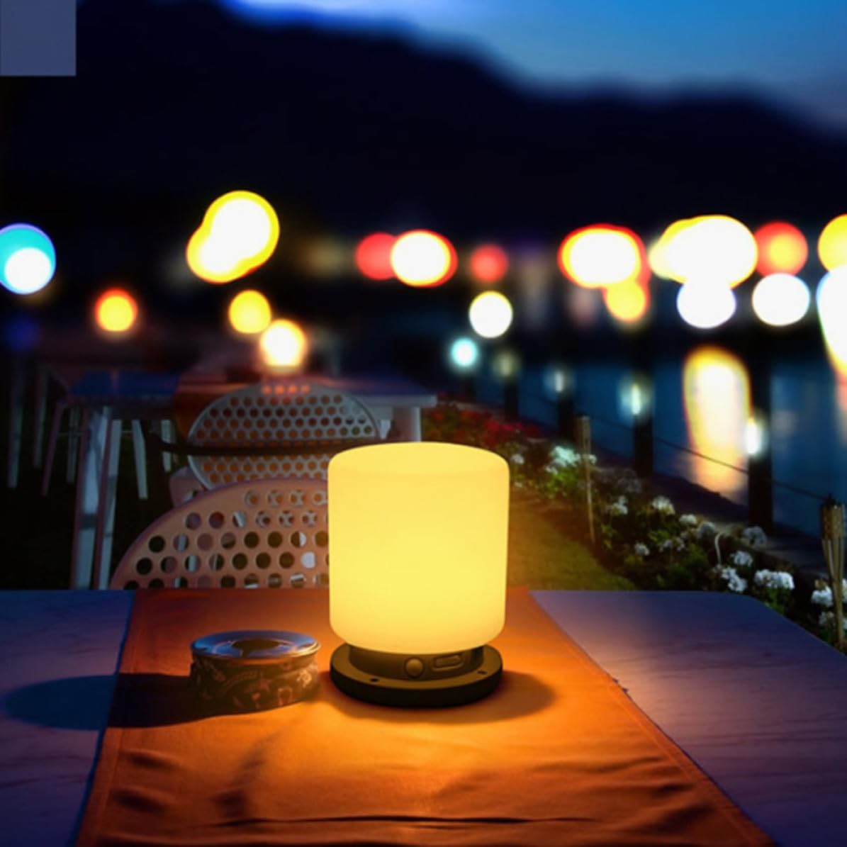 Lanterna Solare Portatile LED Bianca in Silicone per Esterno | Uso su Tavolo o Appesa a Parete, Adatta per Cortile e Campeggio, Lampada Compatta
