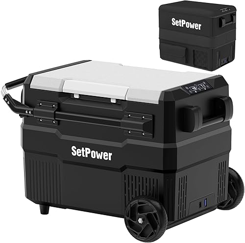 Setpower RV45D PRO - Refrigerador eléctrico de 12 V, refrigerador eléctrico de 45 cuartos de galón (43 L), refrigerador portátil de 1224 V CC