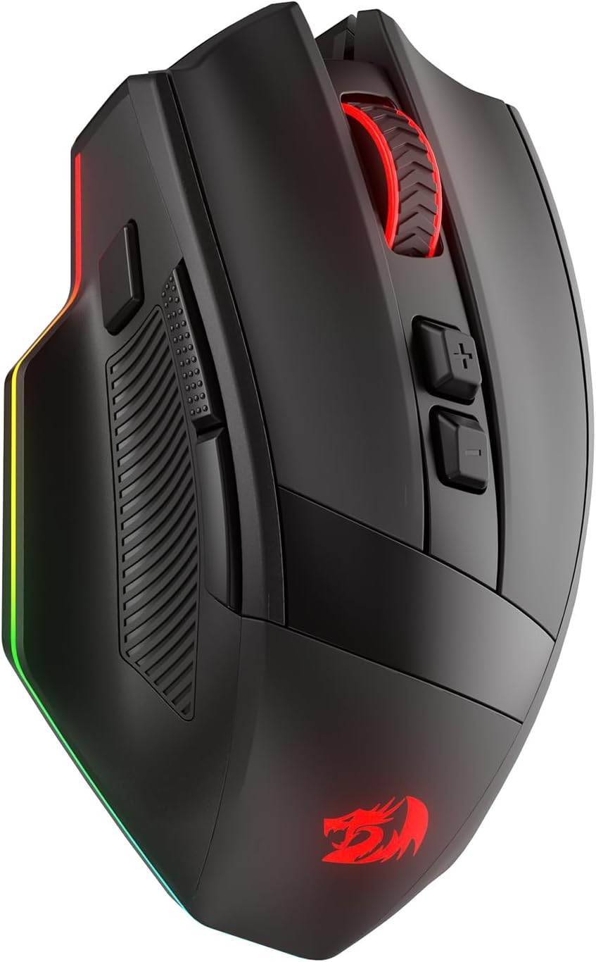 Redragon M923 PRO 3-Mode Wireless RGB Gaming Mouse, Optical Ergonomic Gamer Mouse with Max 24,000DPI, Pro Precision Sensor SG8960, 8 Macro Buttons, Software Supported