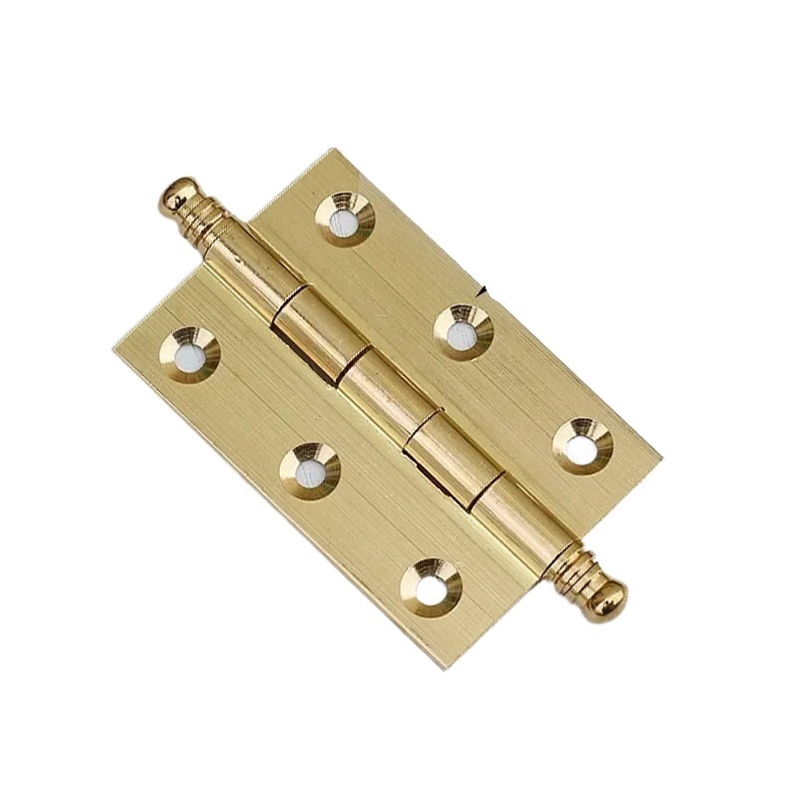 Kdhcvkz T3603 Gold 50Mm 4Pcs Antique Brass Door Hinges 2/2.5/3 Inch Cabinet Door Hinge(T3603 Gold 50Mm)