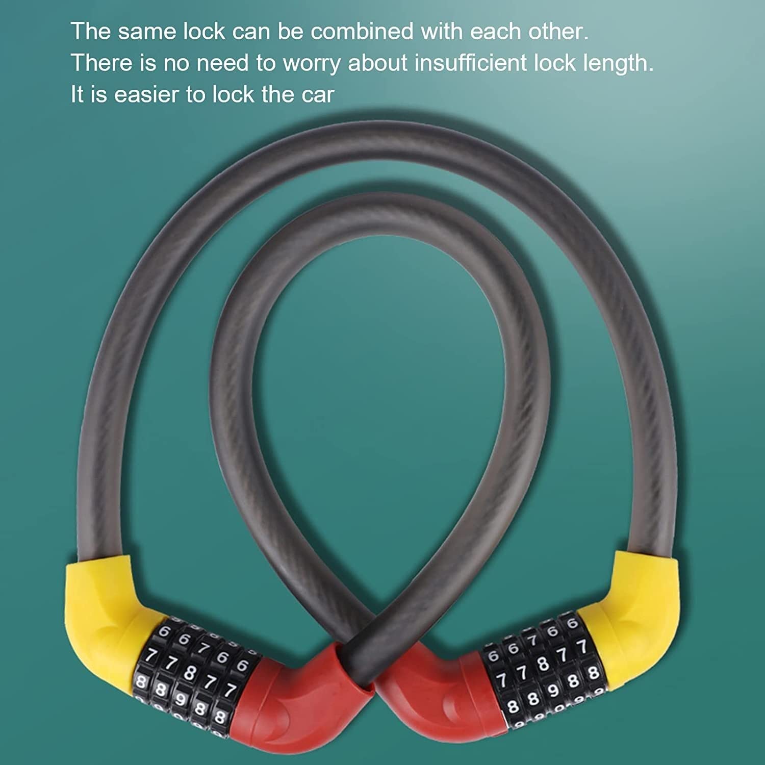 Candado de Anillo para Bicicleta, candado antirrobo con combinación de 5 códigos numéricos para Bicicletas, Motocicletas, Puertas, portones, cercas y Parrillas.