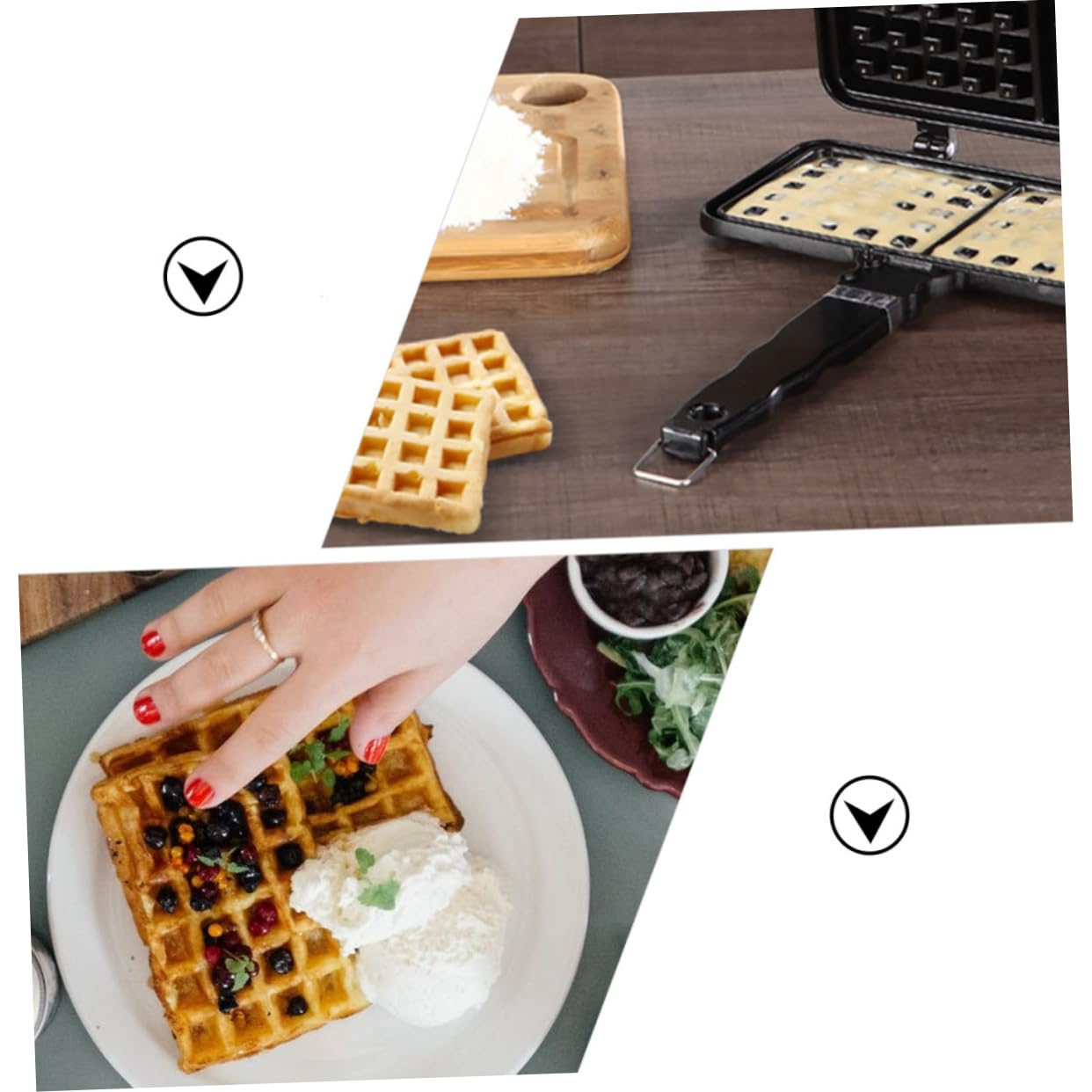 Sandwichmaker mit Antihaftbeschichtung aus Gussaluminium Waffelform Gasherd und Abwaschbarem Design für Kreatives Backzubehör Zuhause