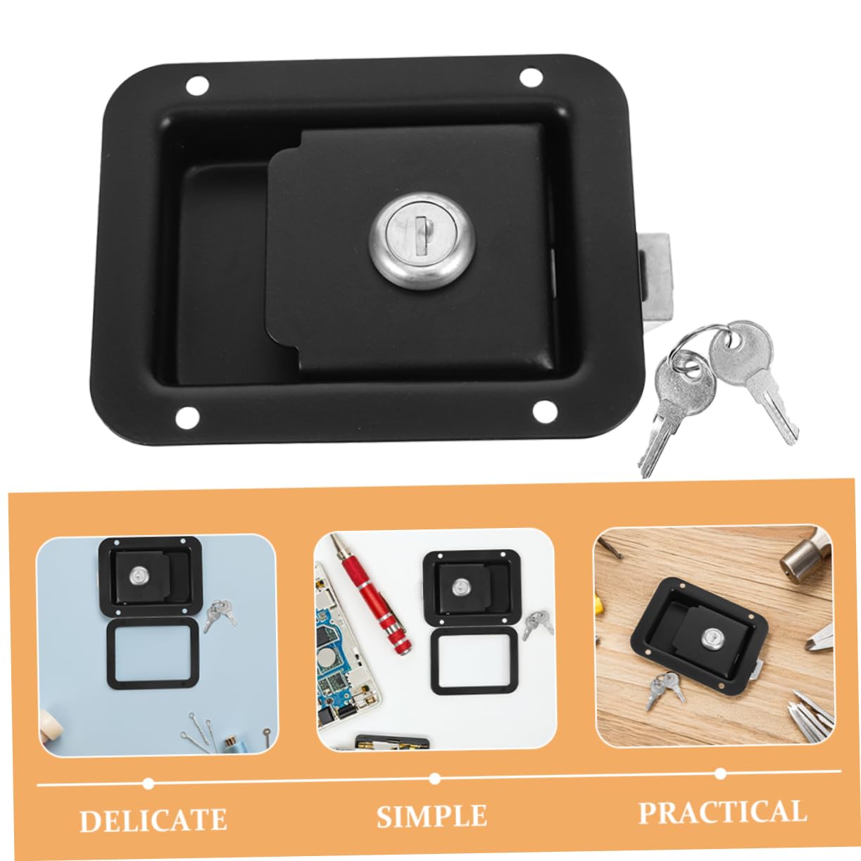 Cerradura de Panel Interior para Caravana, 4 Piezas, Acero Inoxidable