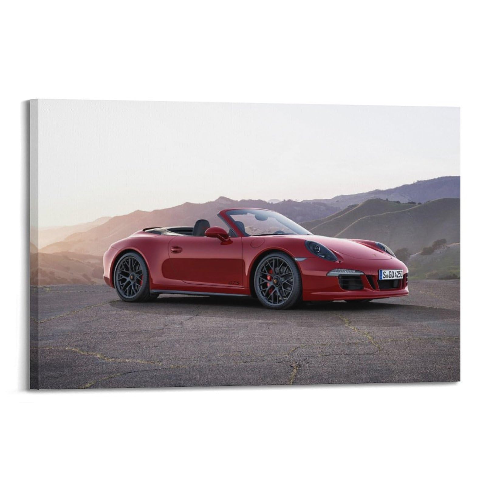 XKUGA Supercars Poster 991 Carrera GTS Cabriolet Modern Decorative Canvas Prints - Ideal Wall Art for Family, Man Cave, Game Room, Boys & Girls Bedroom 24x36inch(60x90cm)