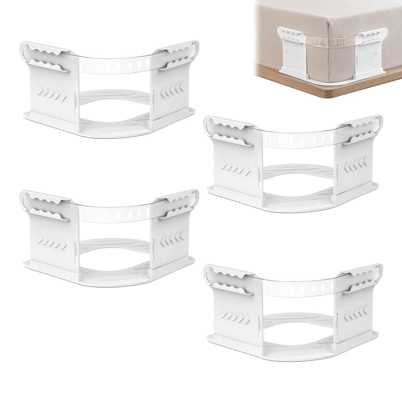 4pcs Bed Sheet Holders, Heavy Duty Lock Strip Clips, Non-Slip Fasteners