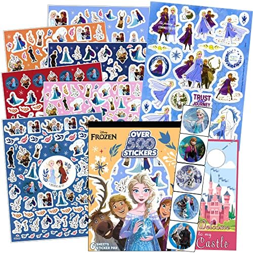 Disney Frozen Stickers Activity Bundle - Set Includes Frozen Sticker Pad, Frozen Reward Stickers, Frozen Puffy Stickers, and Castle Door Hanger