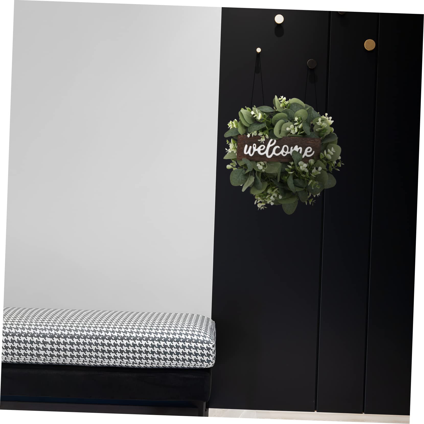 ABOOFAN 2 Pezzi Ghirlanda Primaverile Per Porta Dingresso Ghirlanda Creativa Simulazione Di Eucalipto Decorazione Appesa Alla Porta Verde