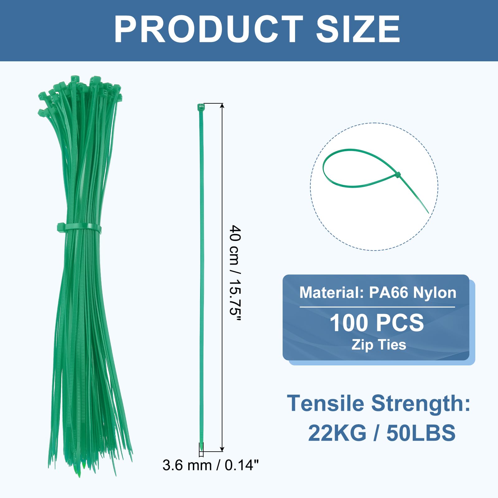 PATIKIL Cable Zip Ties 8 Inch - Image 2
