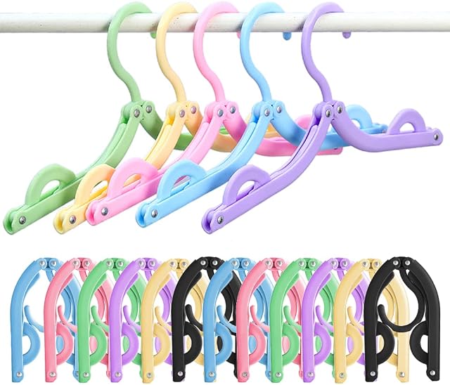 12 Pcs Travel Folding Hanger Household Multifunctional Portable Hanger for Holiday Camping, Indoor, and Outdoor Use