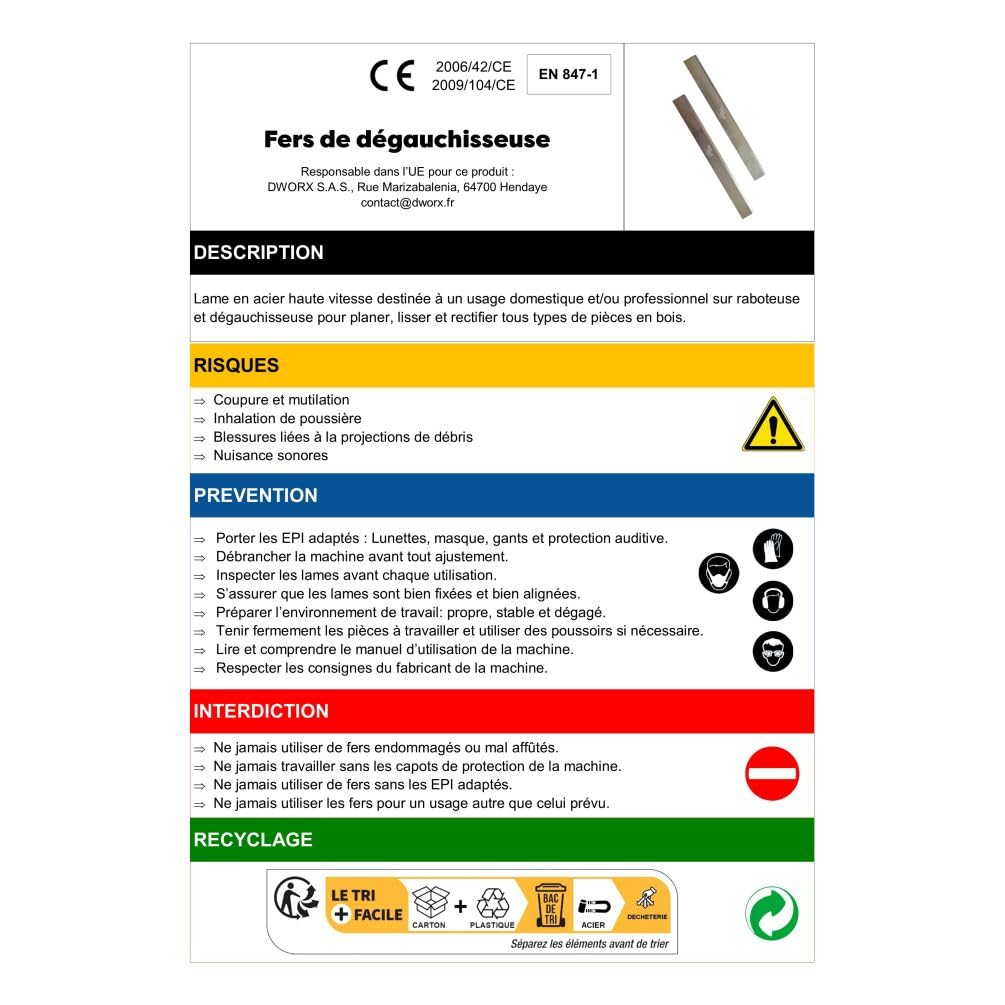 DIAMWOOD - 2 X Fers de Rechange pour Raboteuse ou Dégauchisseuse | Lames de Rabot Réaffutables | 260 x 25 x 3 mm | Outil de Travail du Bois Dur ou Bois Tendre | Acier HSS