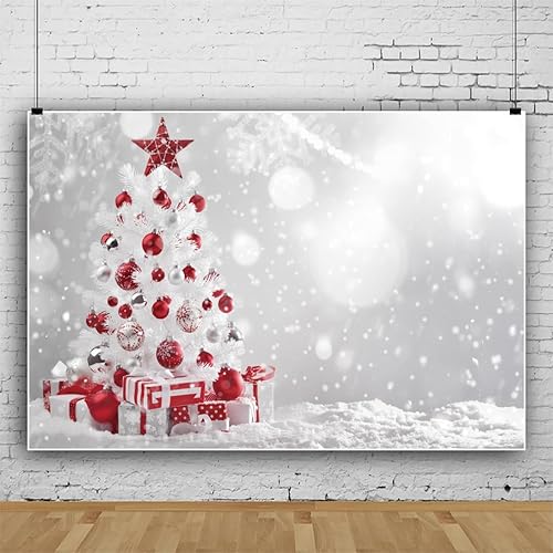 Miniatura 2 de Telón de fondo de Navidad de 7 x 5 pies para sesión de fotos, escena de nieve de invierno, copo de nieve, fondo de país de las maravillas para