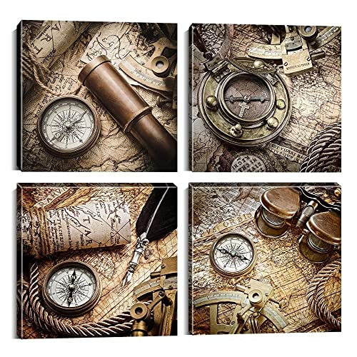 Catálogo para Comprar On-line Impresiones antiguos Top 5. 33 Wall HDQ - lona náutico clásico para pared, brújula, mapa del mundo, decoración de pared, aventura, retro, tesoro, imágenes, telescopio, reloj de bolsillo, impresiones...
