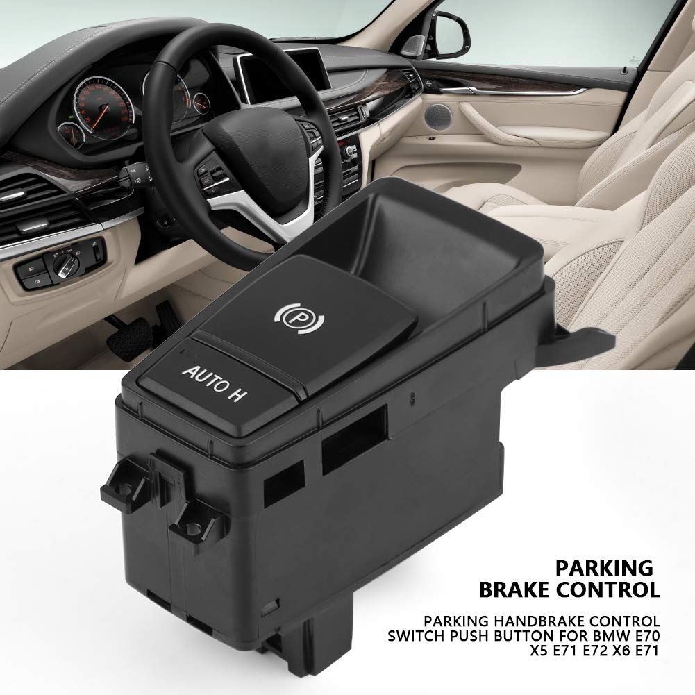KIMISS Interruptor de control del freno de mano del estacionamiento pulsador para E70 X5 E71 E72 X6 E71 61319148508