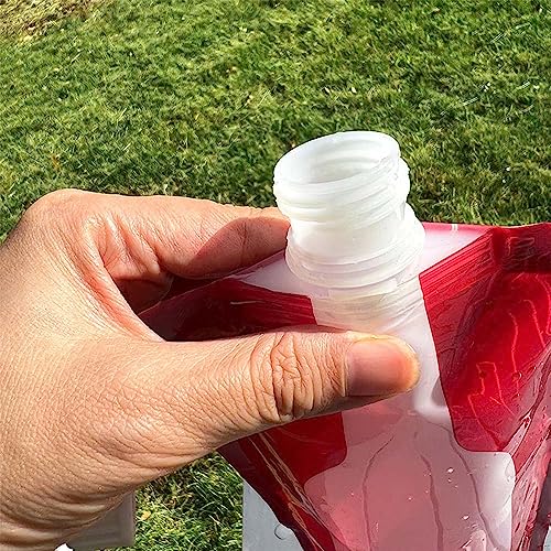 CNTOPONGLONG 4 PCS Foldable Wine Bag 750ML Plastic Wine Bottle Drink Pouch Foldable Liquor Beverages Wine Bottle Drink Pouches for Wine Liquor Beverages Travel Gift Travel Running Gym Camping - Image 4