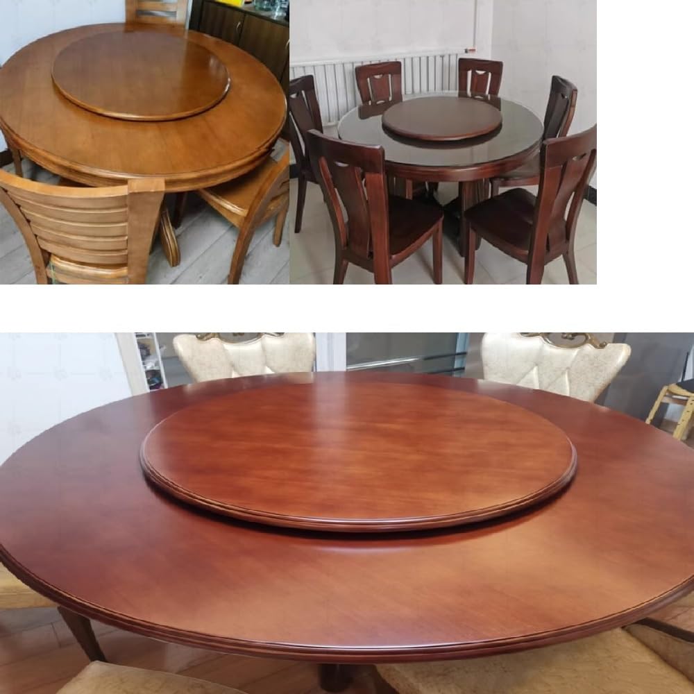 Bandeja De Servicio Giratoria De Mesa Lazy Susan Plato Giratorio De Madera Bandeja De Servicio Redonda 80cm 90cm 100cm Plato De Comedor Giratorio Plato De Servicio Giro Silencioso Y Suave(B