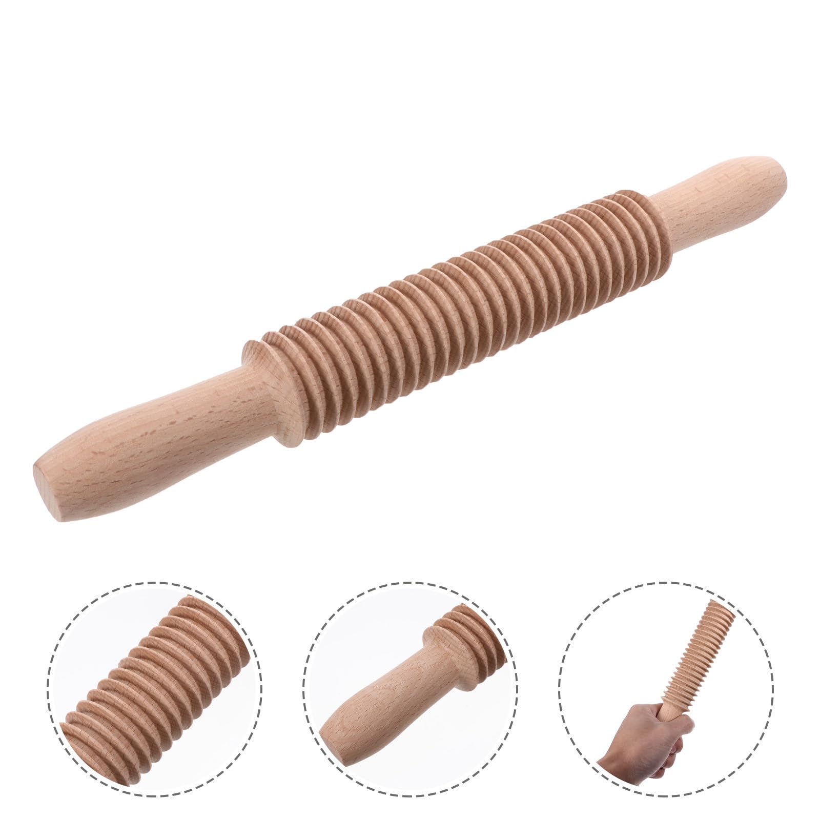 CRAFTHROU Mattarello per Troccoli in Legno Design a Vite, Rullo da Pasticceria Professionale Facile da Usare per Ristoranti e Preparazione Pasta