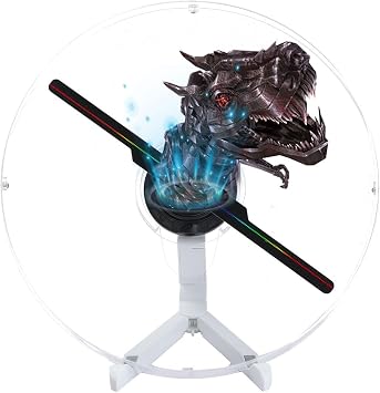 3DhologramFan with Transparent Protective Cover,WiFi & App-Controlled, High-Brightness LED,700 Video Materials, Perfect for Trade Shows & Exhibitions 13.4-inchAPP+WIFI+Remote+Bluetooth+Cover