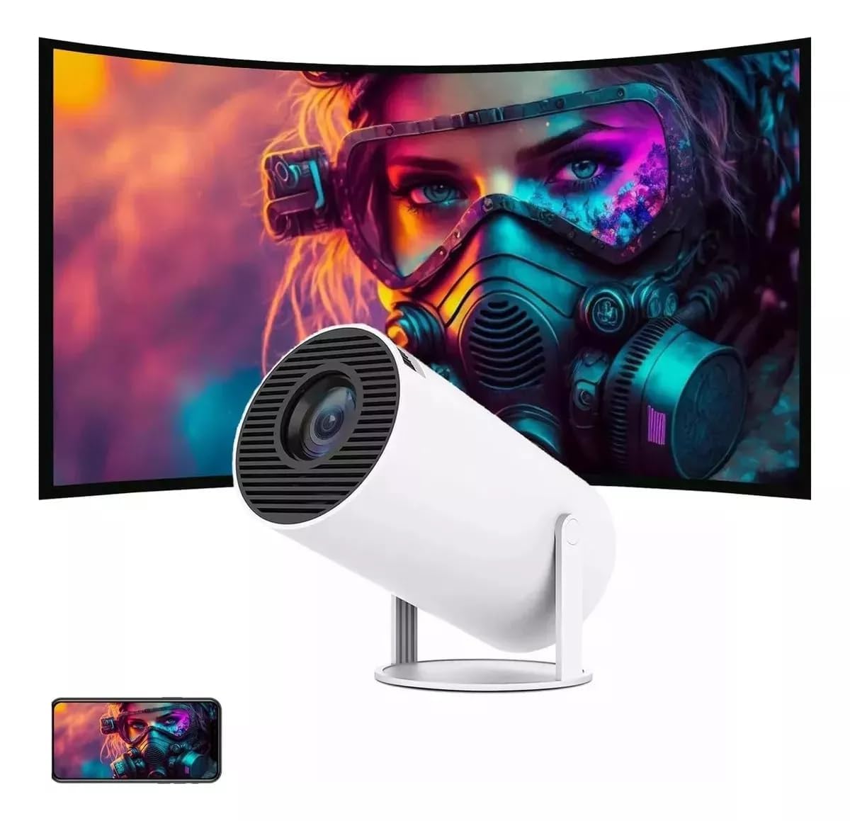 Mini Projetor HY300 Portatil 5G Wifi 6 BT 5.0 Android 11, 8500 Lumens Projetor LED 4K