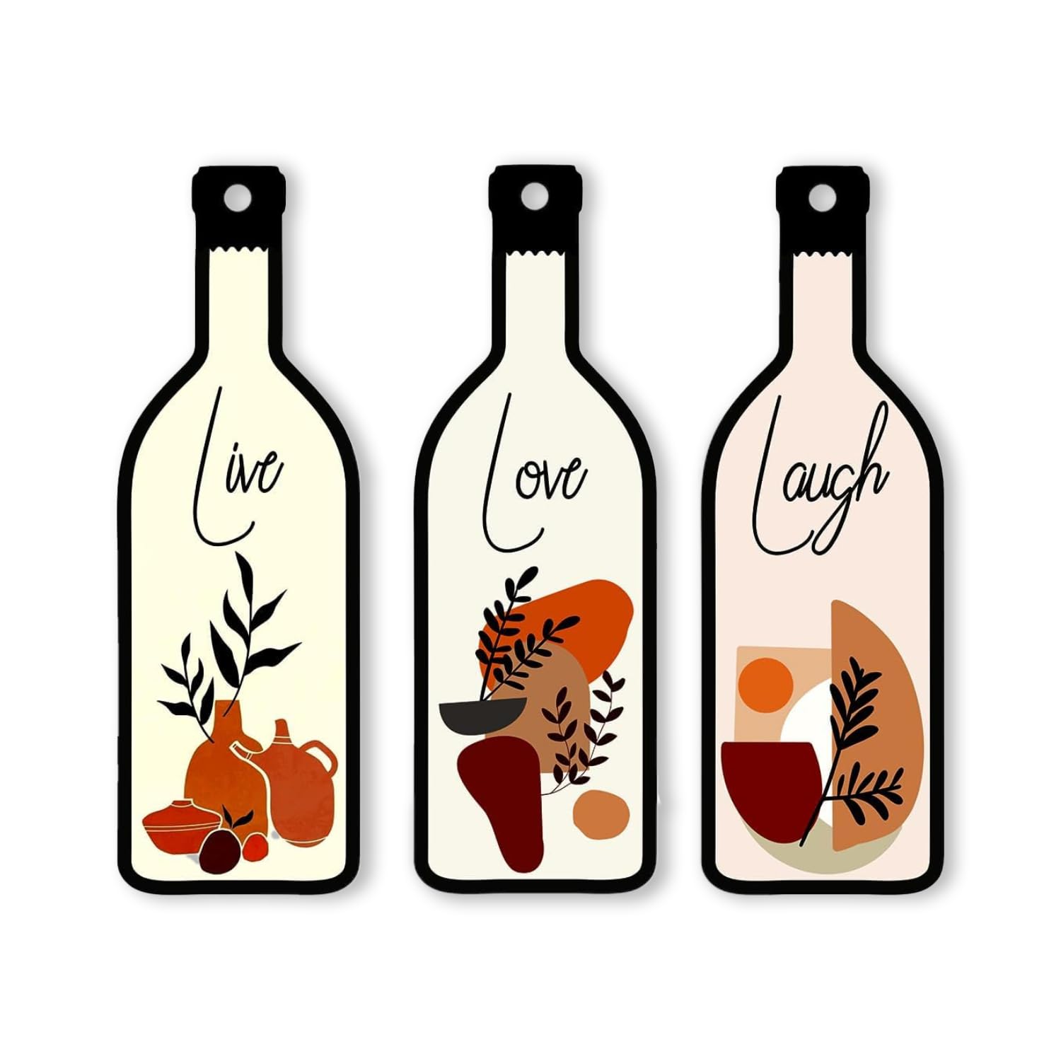 Xtore Decorative Wall Art MDF Wooden Hanger for Living Room | Bedroom | Office | Kitchen | Live Love Laugh | Wall Hanging For Home Decor - Set of 3-image-1