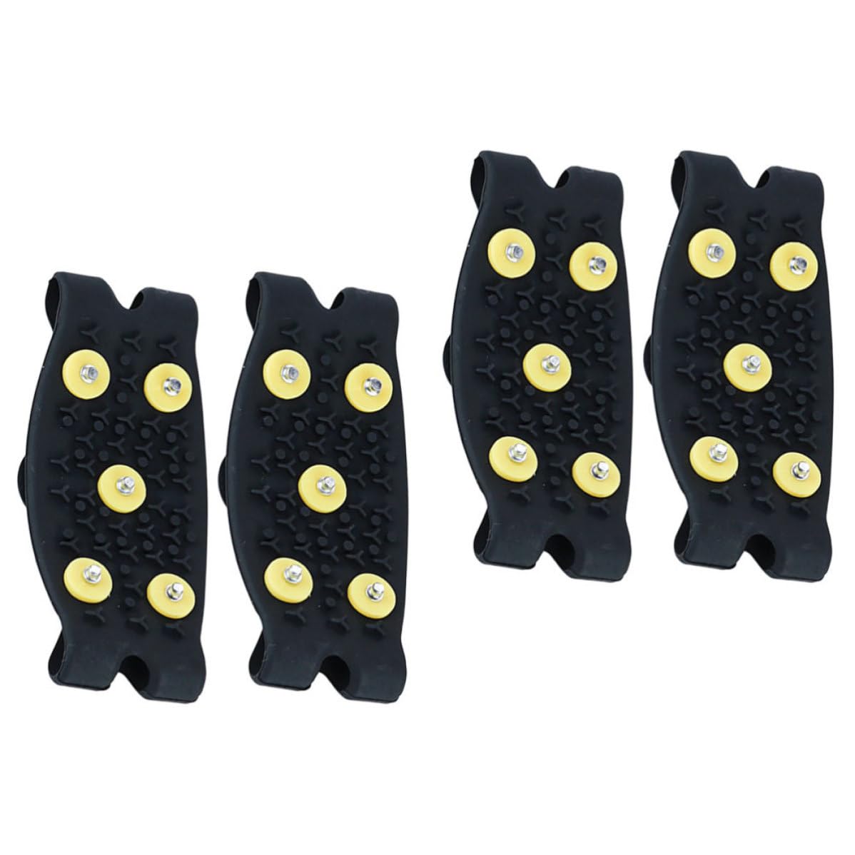 MAGICLULU 2 Paires Crampons de Glace Pliables en Tpe Antidérapants pour Femmes et Garçon et Filles, Couvre-chaussures Noirs Course Jogging en Hiver