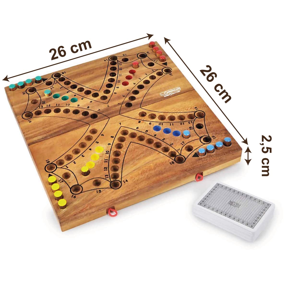 Logica Juegos Art. TOC 4 - Juego de Mesa de Madera - Juego de Estrategia para 2/4 Jugadores - Juego para Familias