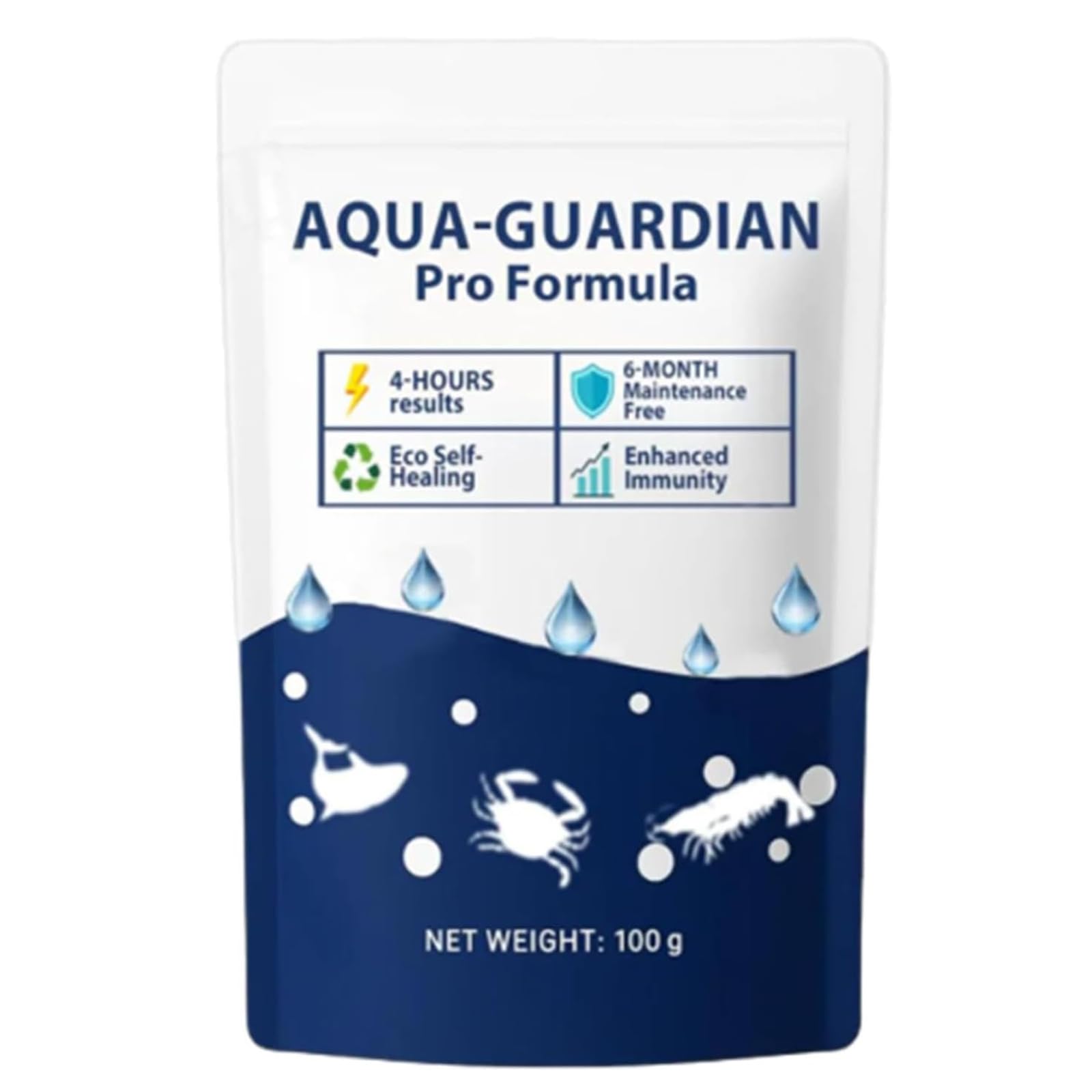 Aqua Guardian Pro Formula for Pond: Aquatic Care Powder for Fish, Shrimp, Crab in Ponds & Aquariums, Easy-Mix, Maintenance Friendly, 100g (1)