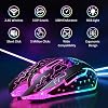 VersionTECH. Inalámbrico, Recargable con Luces LED de Colores, Clic Silencioso, Receptor USB Nano 2.4G, 3 Niveles de DPI para PC Gamer Laptop Desktop Chromebook Mac-Negro 3