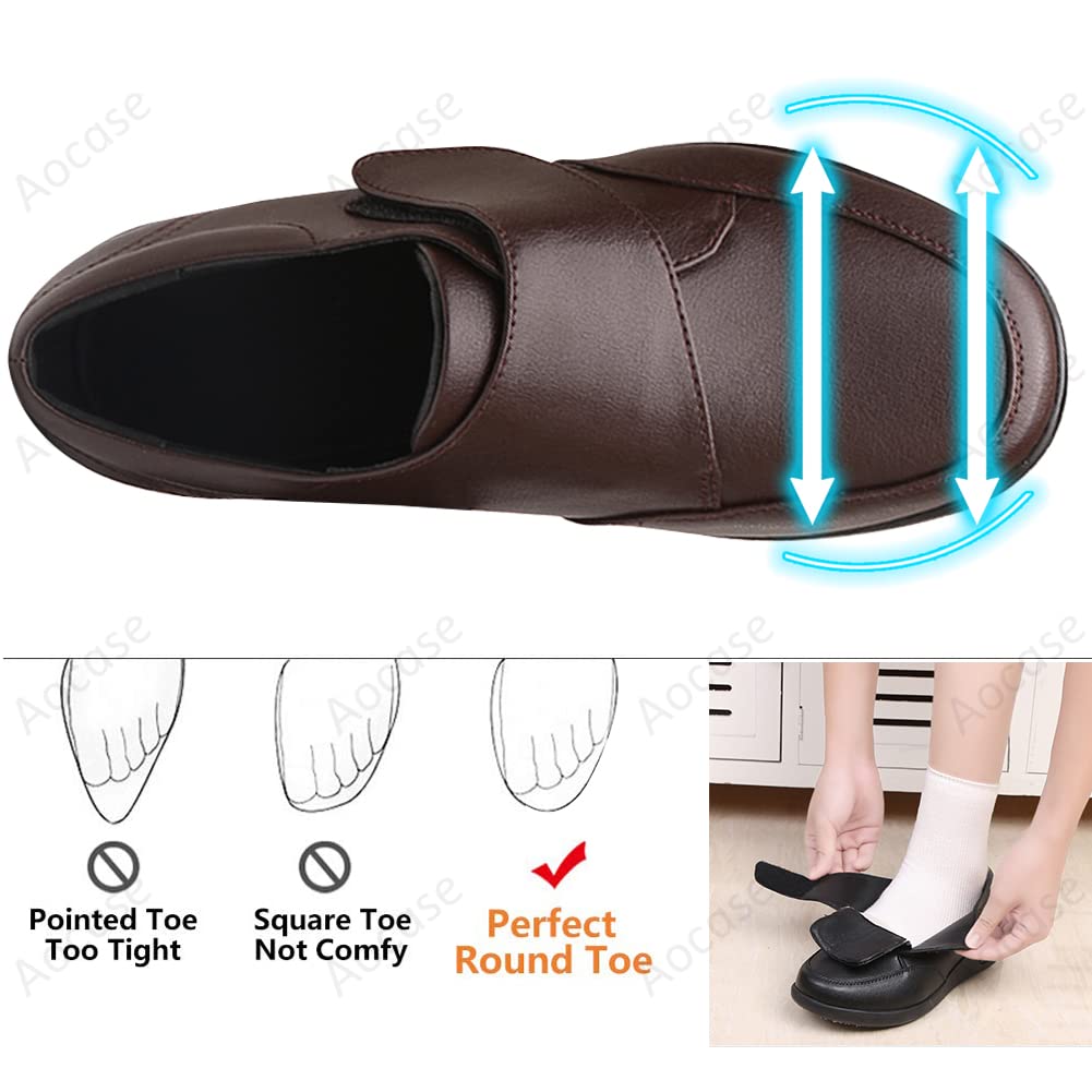 Zapatos Ortopedicos Mujer Ancho Especial, Diabéticos y Posoperatorio Zapatos Mujer Ancho Especial Calzado Ancho Especial Hombre,Marrón,40.5 EU