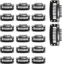 OHREN Perruque Clips, 20 pièces, Clips en métal en forme de U, Clips de peigne, pince extension cheveux, barrette, pour Extension de Cheveux Bricolage (Noir)