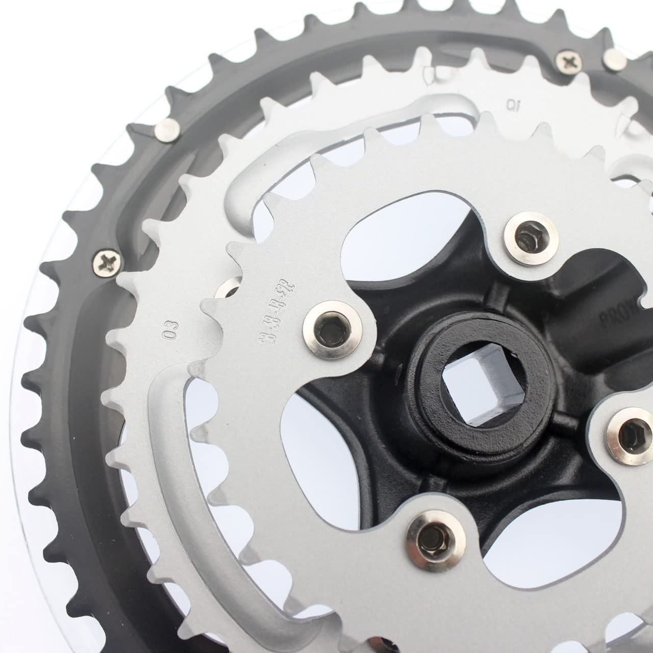 SHUNMIN Guarnitura MTB MTB. Set a manovella Bici 7/8/9 velocità 48-38-2 8t 170mm. Set a manovella Bicycle Set Dentello Dentello Dente Bicycle CrankSet Sprocket Guarnitura