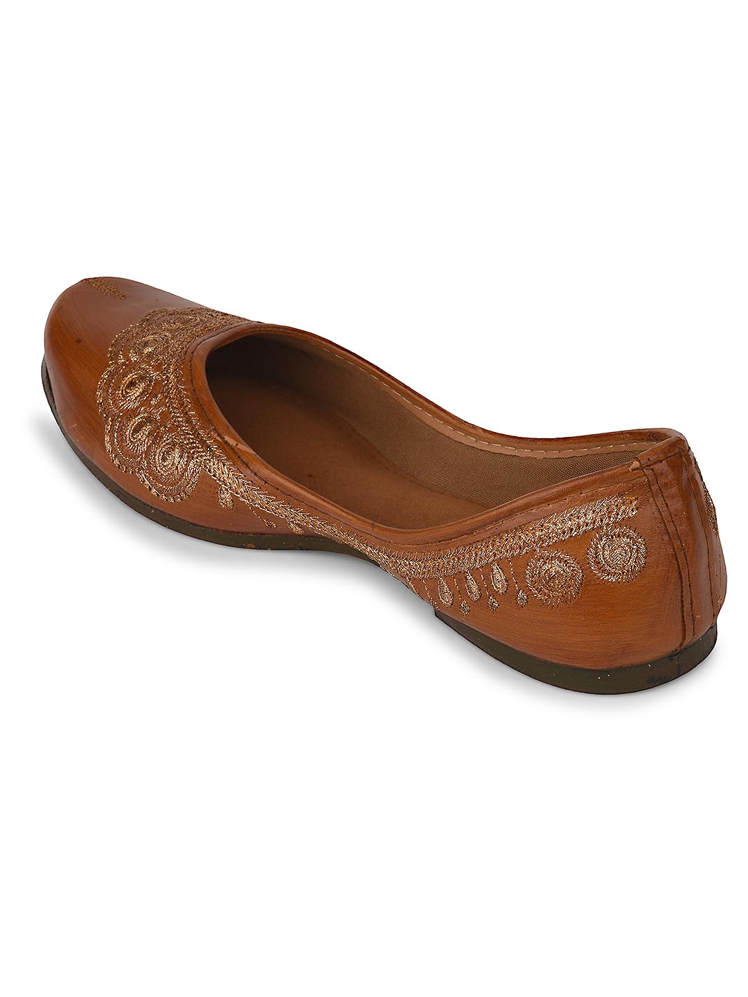 desi colour Women Brown Ethnic Vegan Punjabi Jutti |UK - 5-picture-28