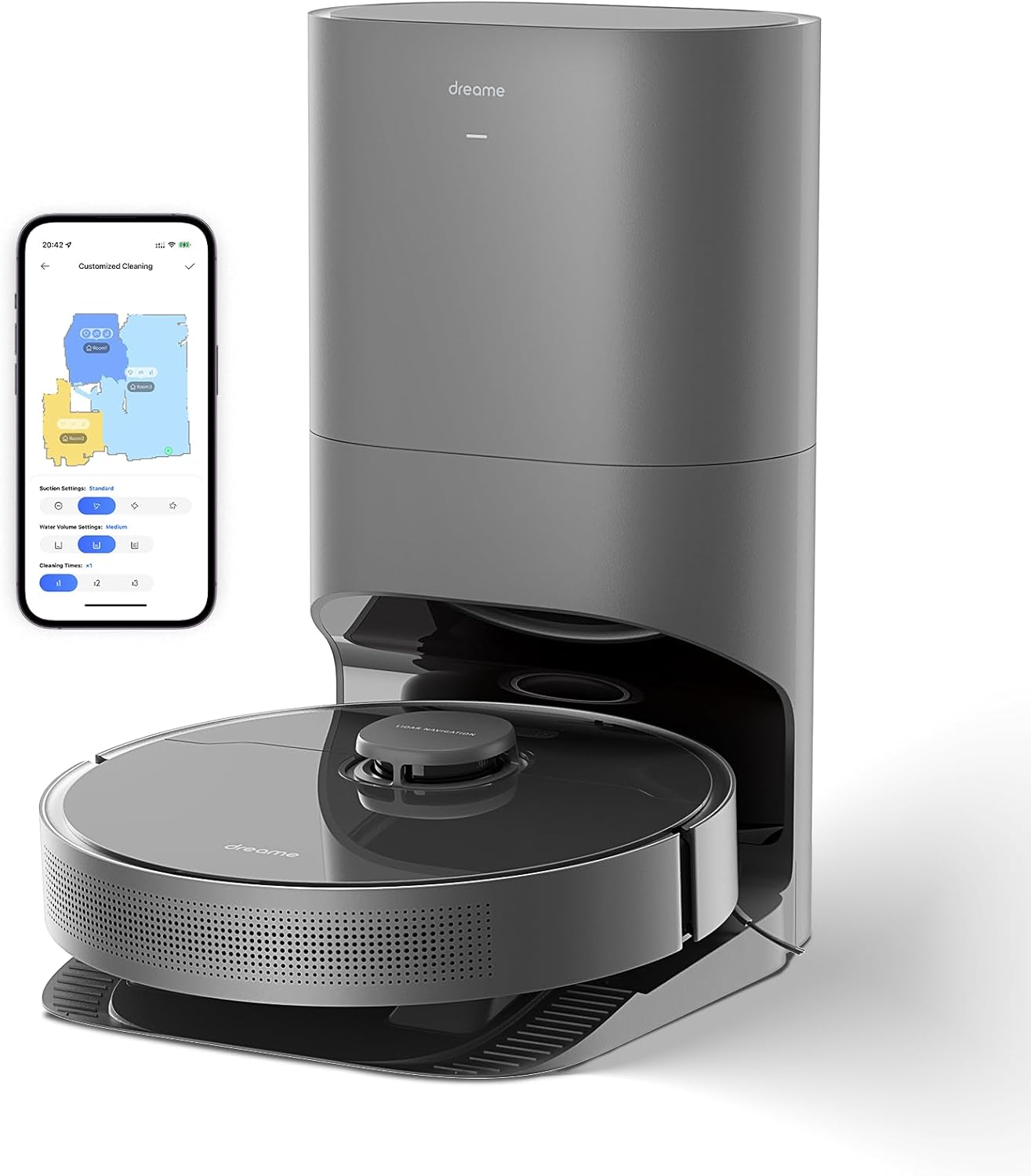 Dreametech D10s Plus Robot Vacuum and Mop Combo, Self