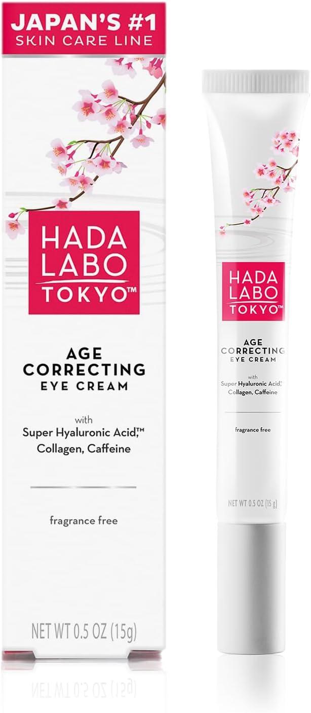 Age Correcting Eye Cream 0.5 Fluid Ounce - with Super Hyaluronic Acid, Caffeine, Collagen and Light Diffusing Pigments - lightweight anti-aging eye cream, non-greasy, fragrance free